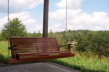 Peaceful Porch Swing at Honeyfork Lodge